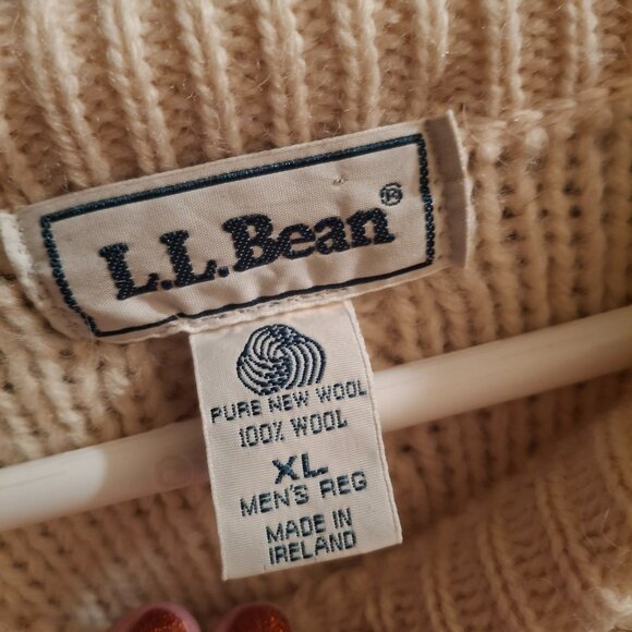 Men's L.L. Bean Wool Fisherman Sweater - Picture 2 of 3